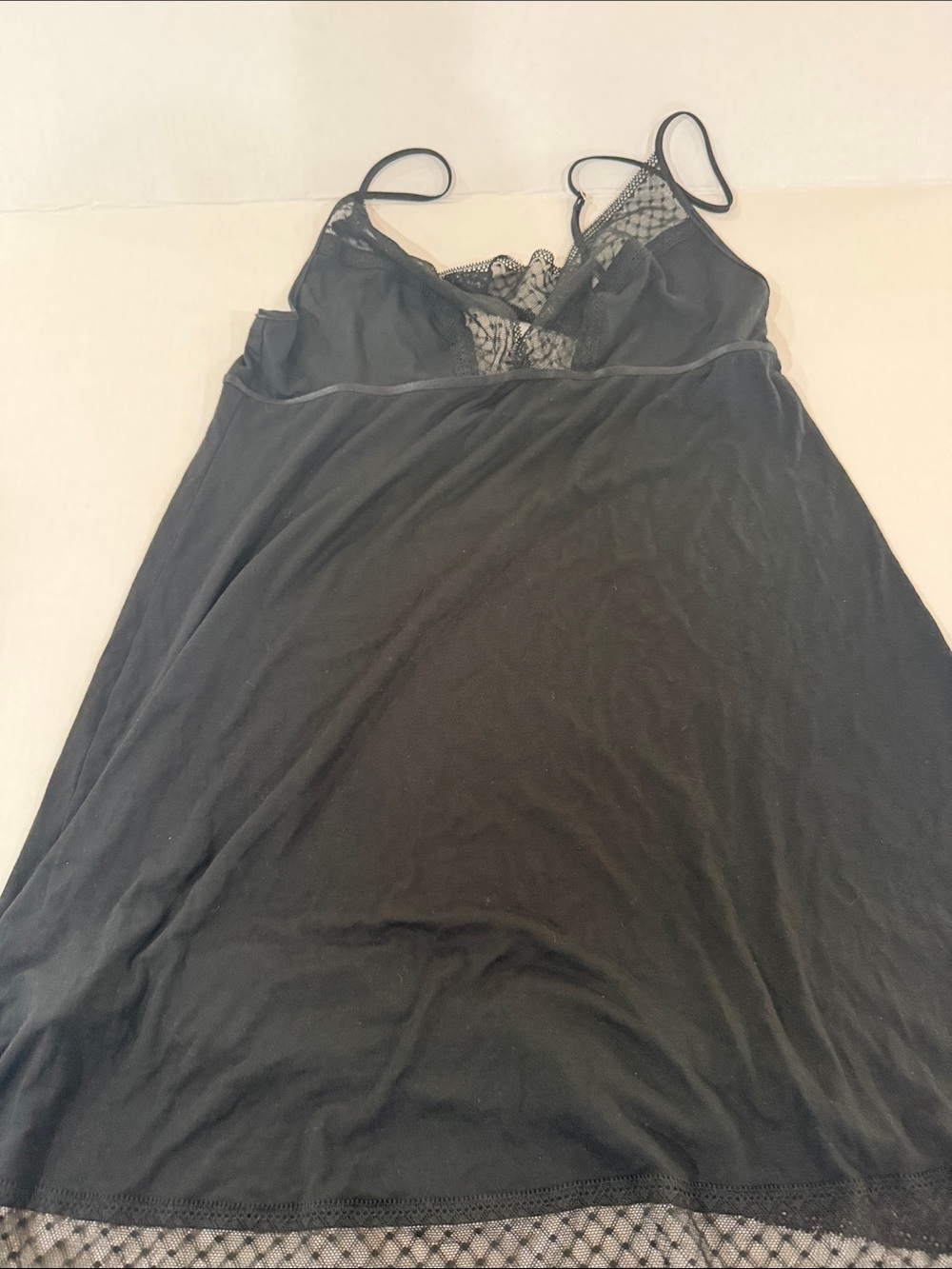 Victoria's Secret Black Lace-Detail Slip Chemise